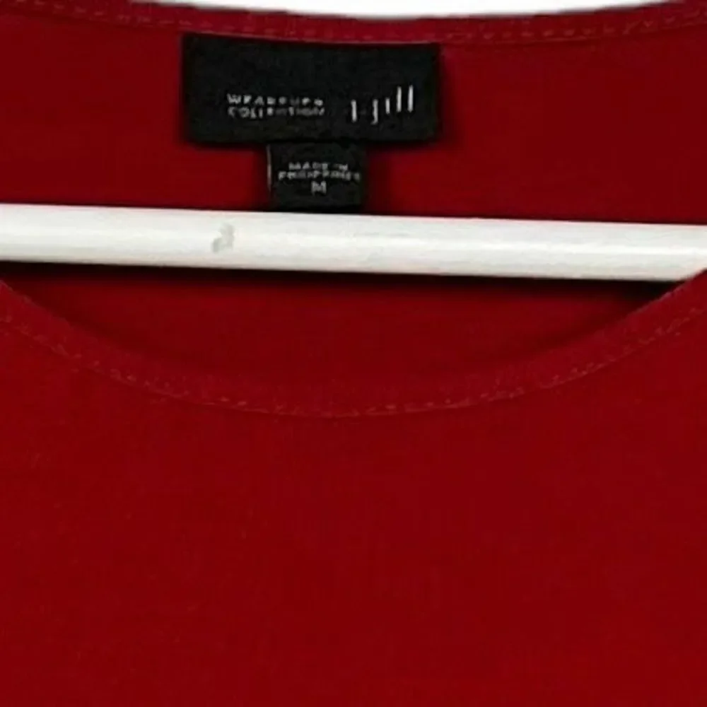 J Jill Wearever Collection Women’s Red Pleated Stretch Tunic Top Size M